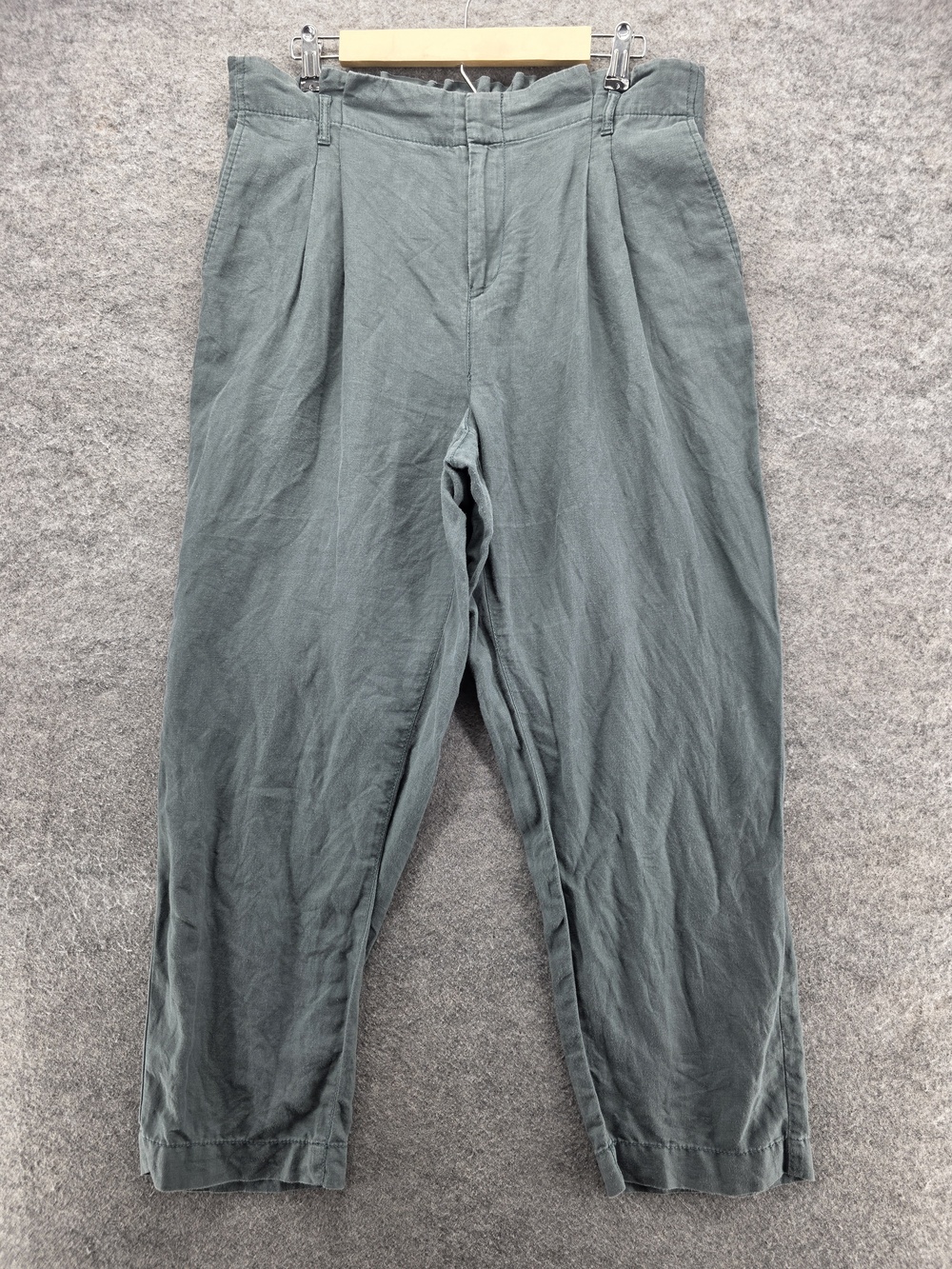 LOFT Pants Womens Large Linen Blend Relaxed High Rise Trousers Casual